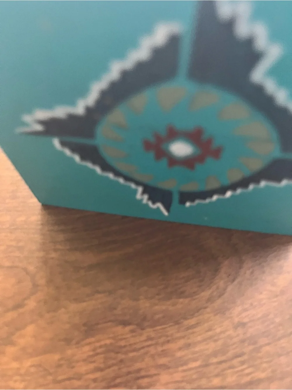 Turquoise Aztec-Pattern Recipe  Box - Artisan Style